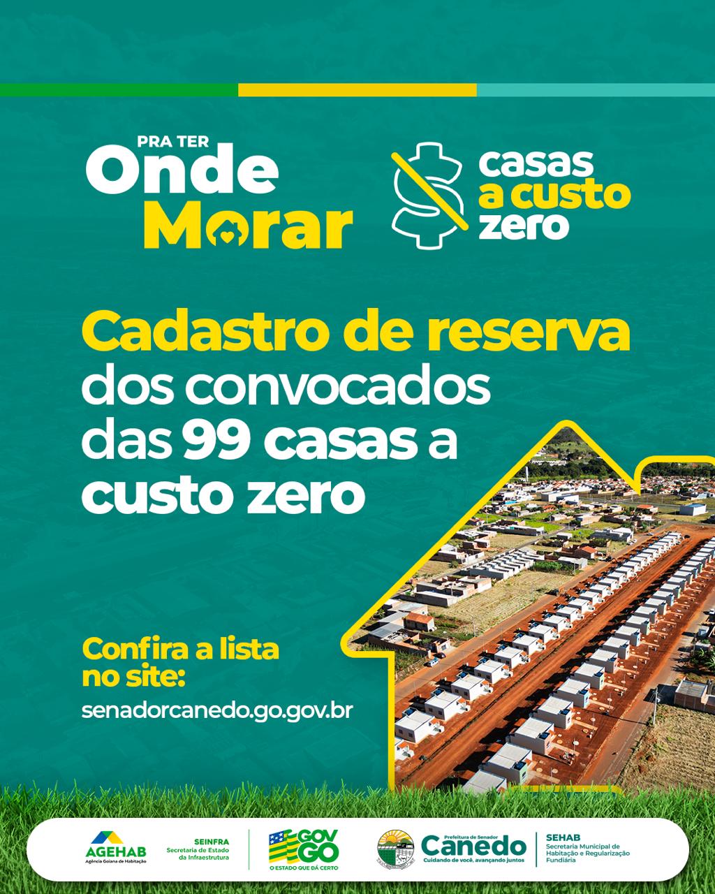 Prefeitura de Senador Canedo convoca cadastro de reserva do programa “Pra Ter Onde Morar”