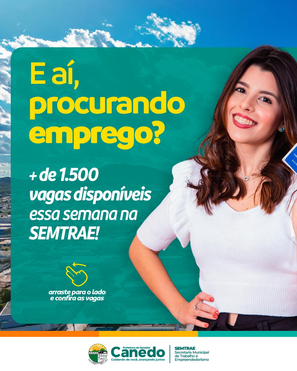 Senador Canedo oferece mais de 1500 vagas de emprego até quarta-feira