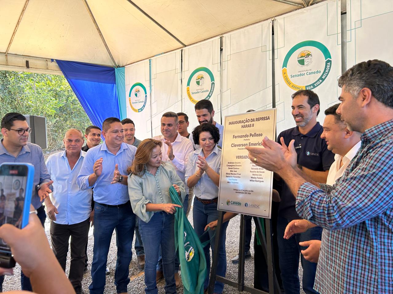 Prefeitura inaugura nova represa que vai garantir abastecimento de Senador Canedo durante períodos de estiagem