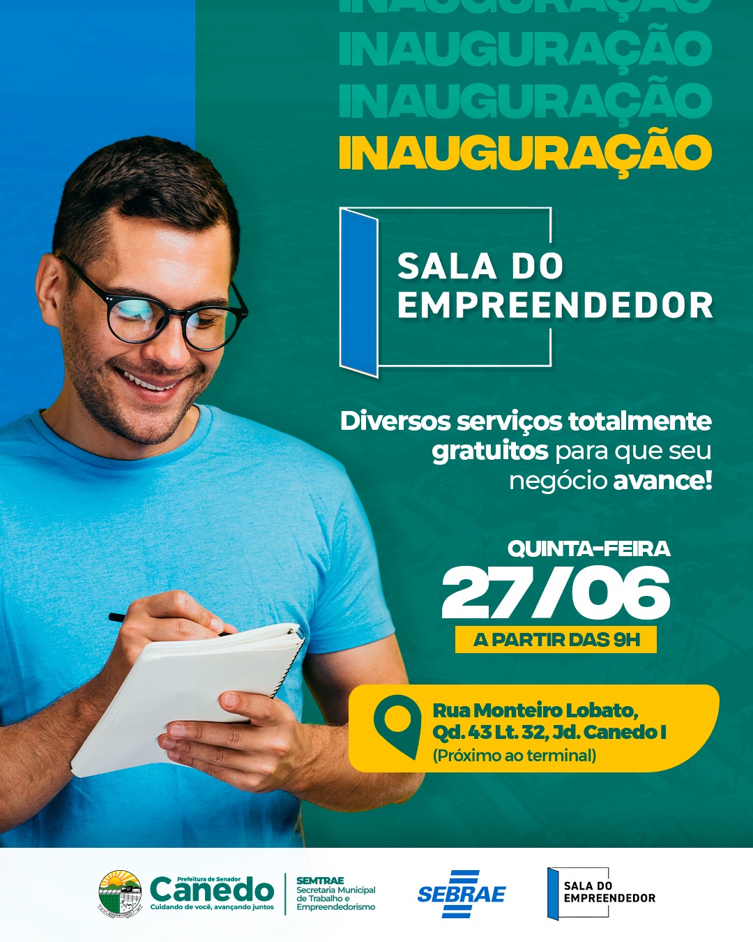 Senador Canedo inaugura Sala do Empreendedor em parceria com o SEBRAE