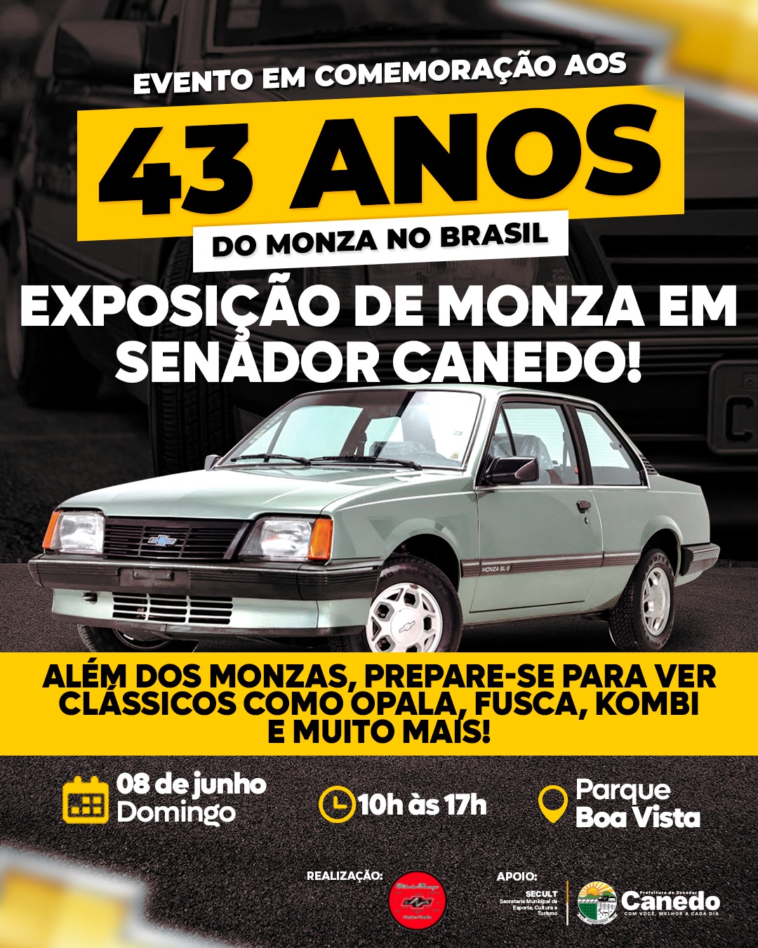 Senador Canedo comemora 43 anos do Monza com exposição de carros clássicos