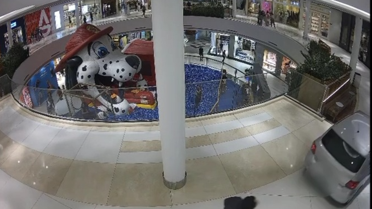 PM de folga correu atrás de carro e ajudou a prender motorista que invadiu shopping Flamboyant; vídeo