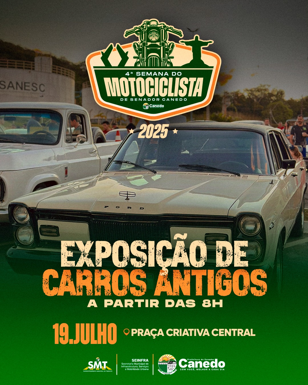 Exposição de carros antigos movimenta a Praça Criativa neste sábado