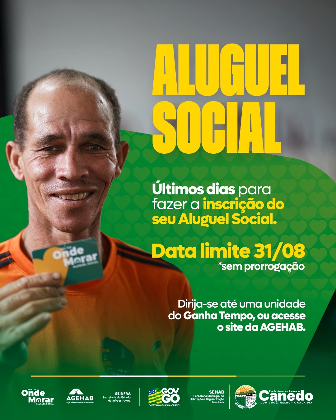 Últimos dias para inscrições no Aluguel Social em Senador Canedo