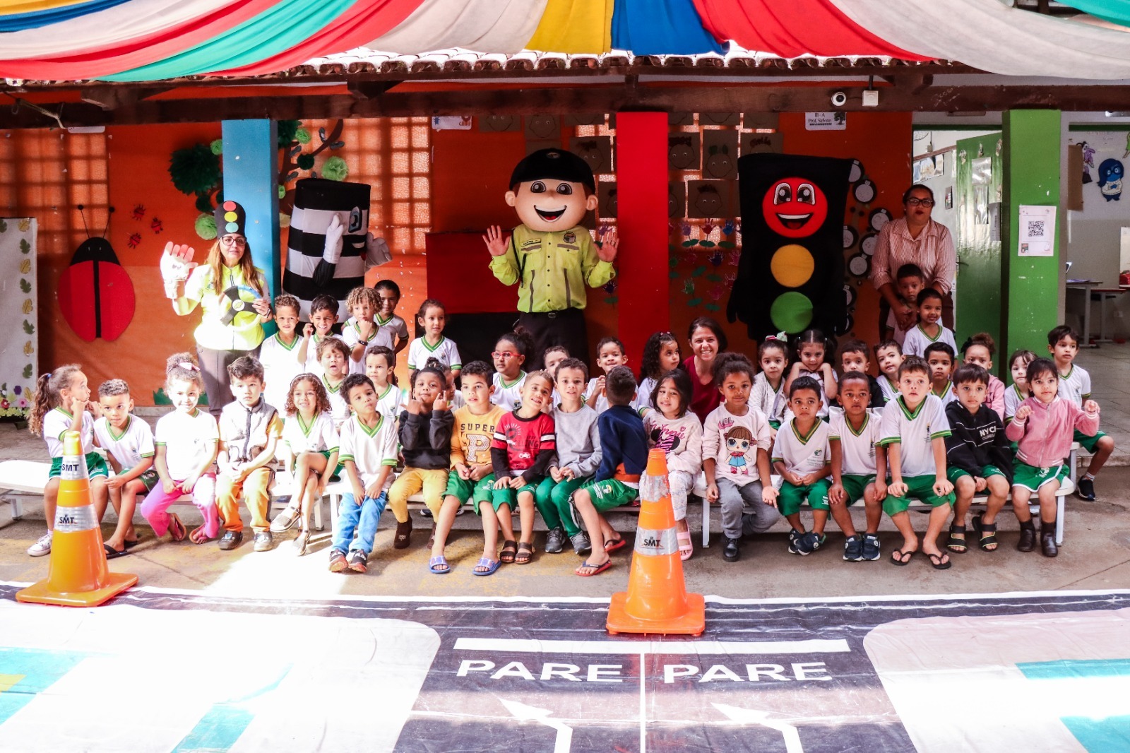 SMT promove ação de Educação no Trânsito no EMEI Benjamin Santos