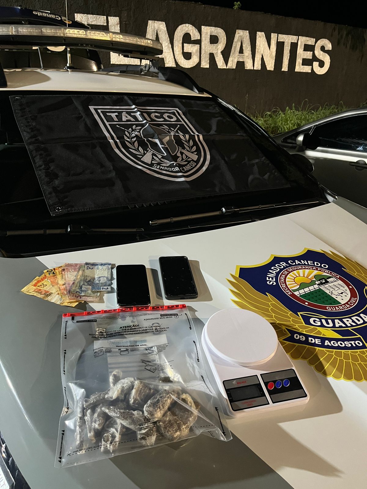 Equipe do Tático da GCM de Senador Canedo detém suspeito por tráfico de drogas