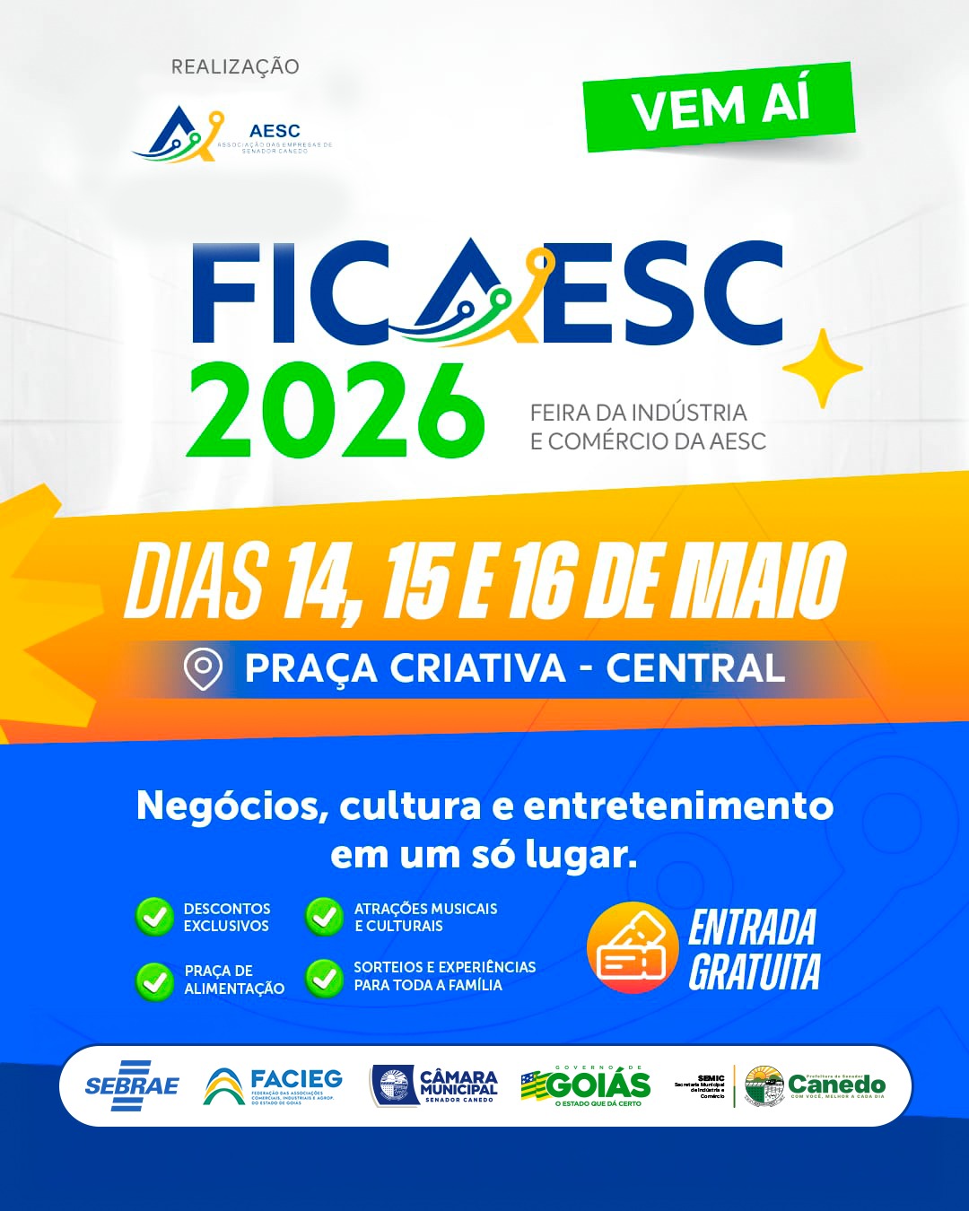 Feira da Indústria e Comércio impulsiona empreendedorismo em Senador Canedo