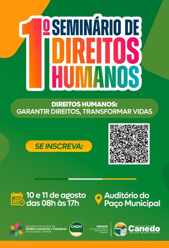 Senador Canedo promove o 1º Seminário Municipal de Direitos Humanos e Cidadania